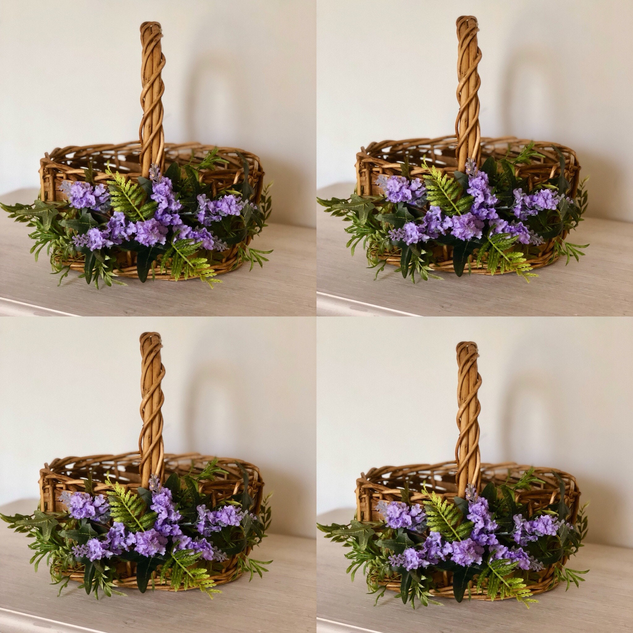 Purple Flower Girl Basket Lavender Flower Girl Basket Plum