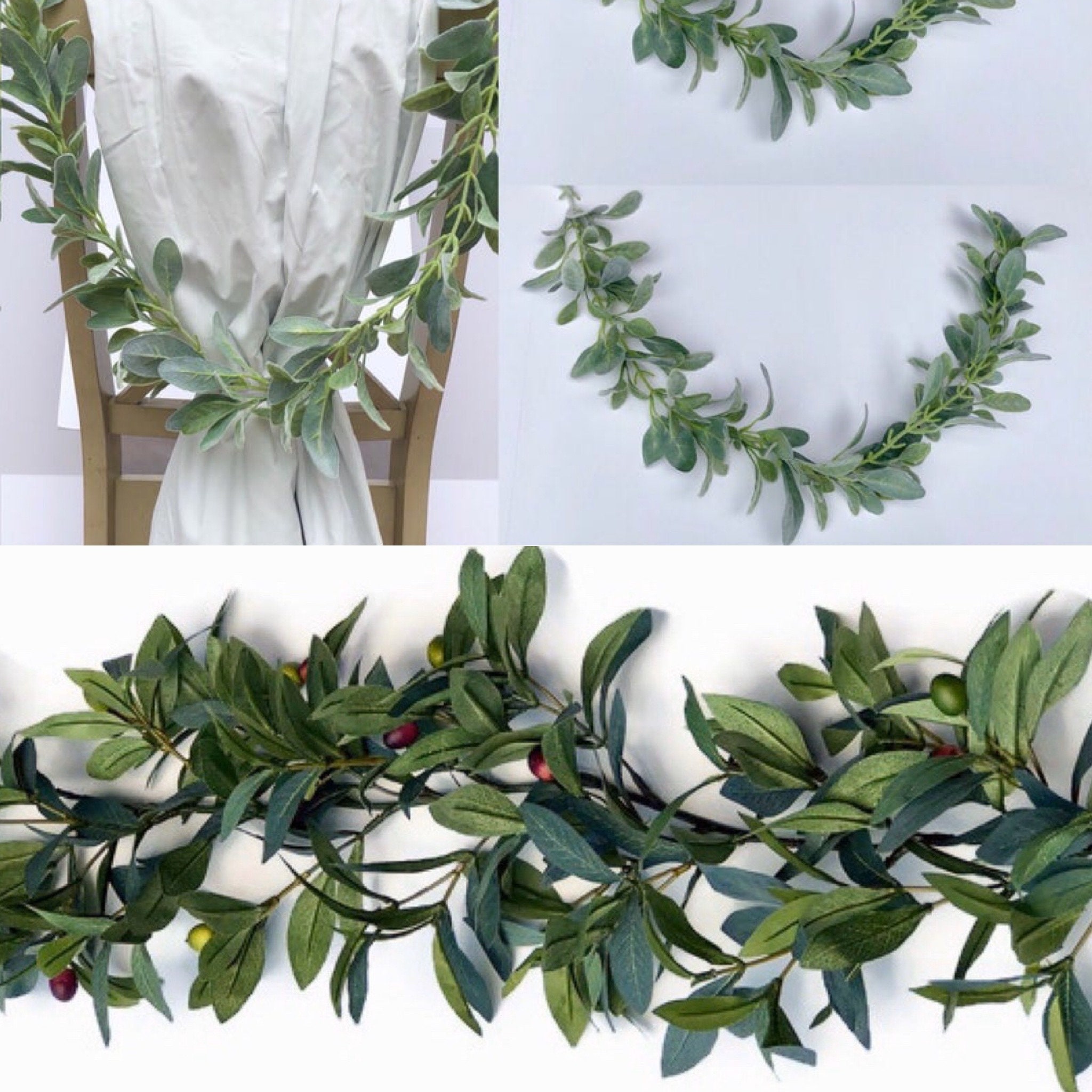 Set 2 Wedding Chair Garland Pew Decorations Eucalyptus Chair