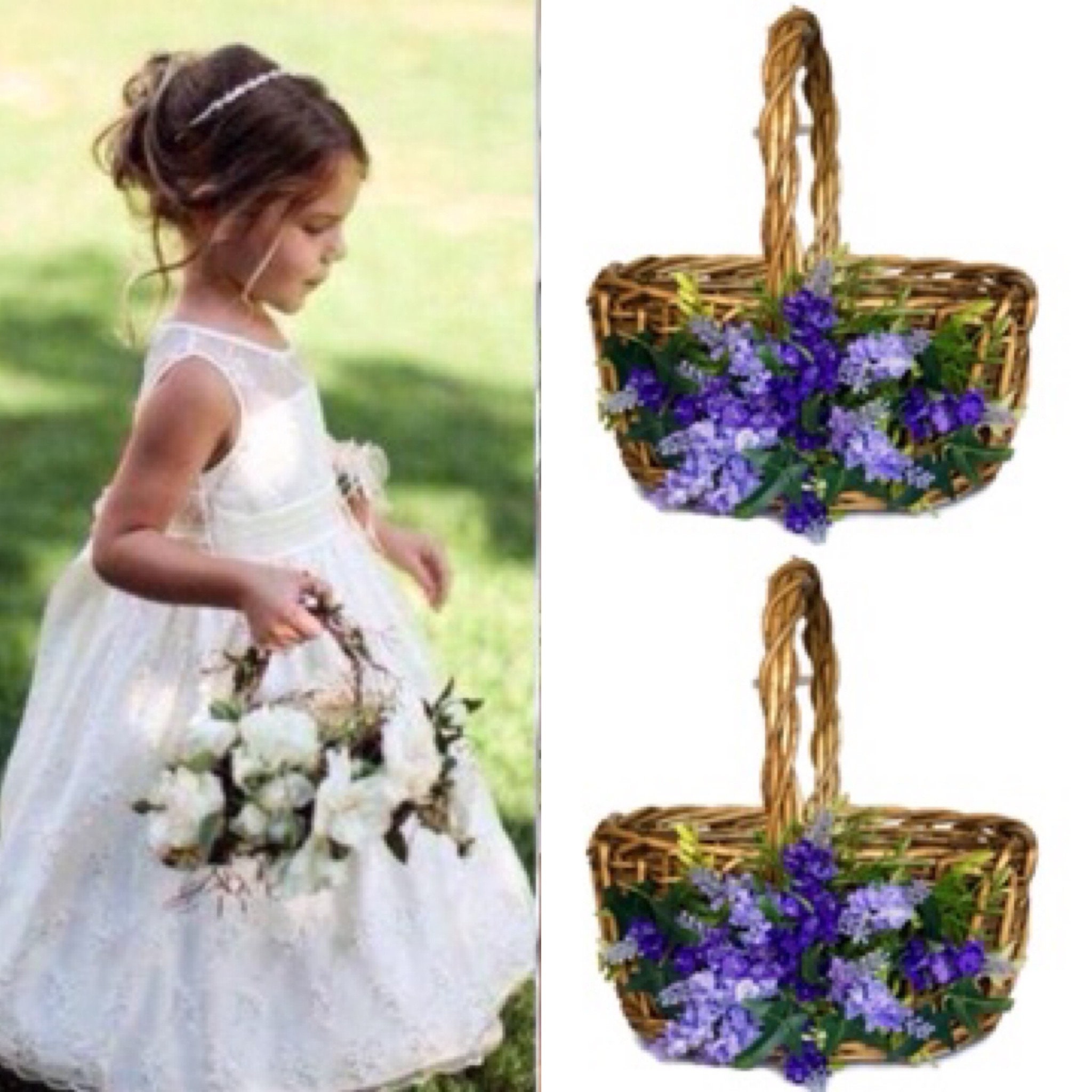 Purple Flower Girl Basket Lavender Flower Girl Basket Plum
