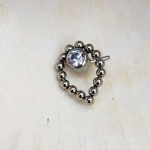 Threadless - CZ & Tear Shaped Bead Cluster - Implant Grade Titanium Attachment ONLY - UK Seller