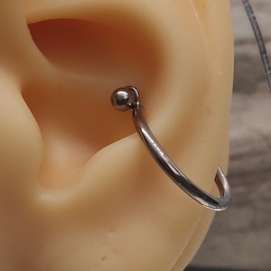 Single Plain Band | Implant Grade Titanium | Conch Hoop Sleeper Ring | Straight Bar Jewellery | 1.2mm (16g) 1.6mm (14g) Piercing | UK Seller