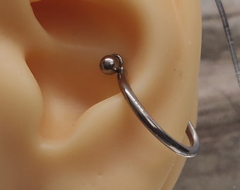 Single Plain Band | Implant Grade Titanium | Conch Hoop Sleeper Ring | Straight Bar Jewellery | 1.2mm (16g) 1.6mm (14g) Piercing | UK Seller