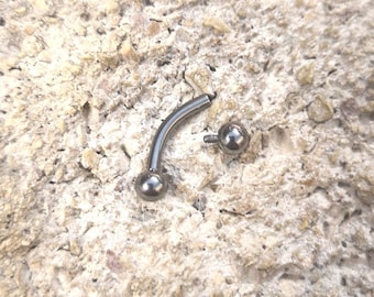 Basic 1.2 mm (16g) Vertikal Labret Piercing 6-12mm | Innengefädelt | Titan Curved Barbell | Körperschmuck | UK Verkäufer
