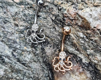 Cute Crystal Octopus Belly Bar - UK Seller