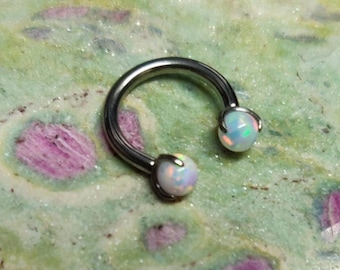 Feueropal | Implant Grade Titan | Hufeisen-Circular Hantel-Hoop-Reifen | 1.2 mm (16g) 8mm 10mm 12mm | Septum Daith Ohr Helix-Piercing Ring