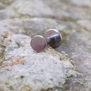 4mm Tiny Plain Disk | Titanium Flat Back Labret Stud | 1.2mm Gauge (16g) | Lip Medusa Tragus Conch Ear Cartilage Lobe Piercings | UK Seller