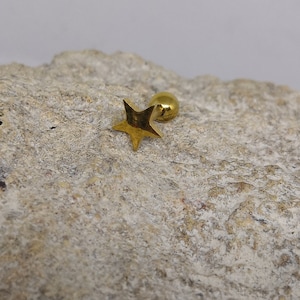 Gewone gouden ster kraakbeen/Helix oor barbell Earring Stud