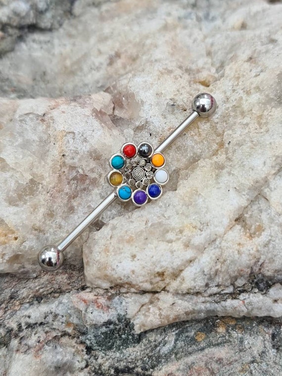 Piercing Industriale Orecchio - Barra Dritta In Acciaio Chirurgico - Foto 4