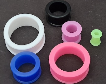 Flexible Silicone Tunnel  4mm - 30mm For Stretched Lobe Piercings - Multiple Sizes - Suitable for Stretched Lobes - UK Seller