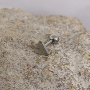 Plain Silver Triangle Cartilage/Helix Ear Barbell Earring Stud
