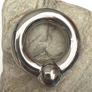 Implant Titanium Heavy Gauge Screw On Ball Closure Ring | Full BCR Hoop | Thick Septum PA Prince Albert Piercing Jewelry | 4mm - 9mm Gauge
