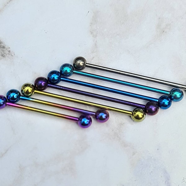 1.6mm Internally Threaded Titanium Scaffold Barbell - Suitable for Industrial / Scaffold Piercings - UK Seller