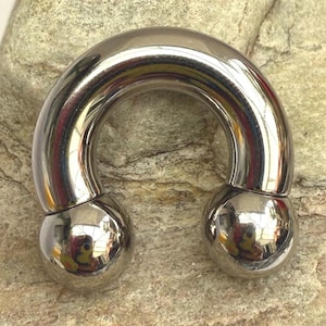 Implant Titanium Heavy Gauge Circular Barbell Ring | Horseshoe Bar | Thick Septum PA Prince Albert Piercing Jewelry | 2mm - 10mm 00g Gauge
