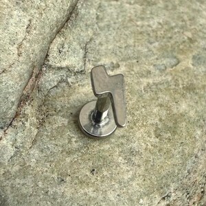 Tiny Lightning Strike Bolt | Titanium Piercing Stud | 1.2mm 16g | Flat Back Labret | Ear Cartilage Ring Conch Helix Tragus Jewelry Earrings