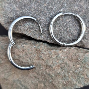 Surgical Steel Hinged Segment Ear Rings - Pair - UK Seller - Ear, Lip, Septum etc Piercings - Lots of Sizes
