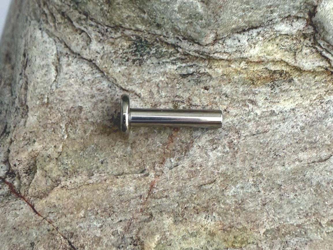 Threadless | 1.6mm Gauge (14g) Titanium Labret Stem Back for Push Pin Attachments | Flat Back Post | Implant Grade | Push Fit | UK seller