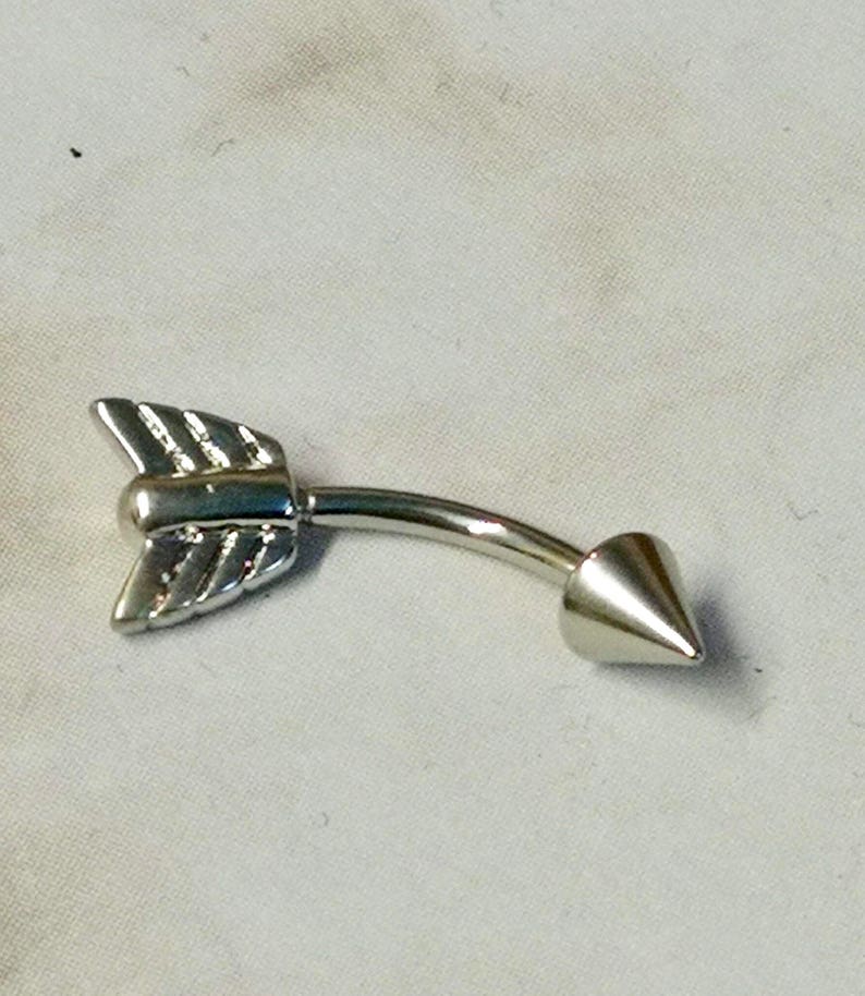 Rook or Eyebrow Piercing Arrow Small Curved Barbell Bar Ring UK Seller