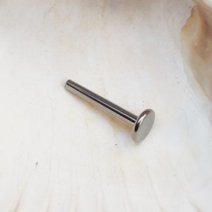 Perno labret in titanio senza filettatura / calibro 1,2 mm (16 g) per perno di spinta / attacchi senza filettatura / perno posteriore piatto / qualità dell'impianto / venditore nel Regno Unito