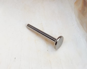 Threadless | 1.2mm Gauge (16g) Titanium Labret Stem Back for Push Pin / Threadless Attachments | Flat Back Post | Implant Grade | UK seller