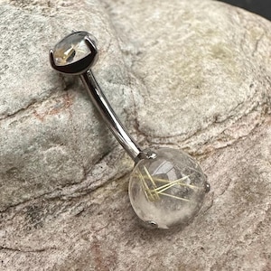Implant Grade Titanium Internally Threaded Purple Opal Boho Belly Ring Implant Grade Titanium Internally Threaded Purple Opal Boho Belly Ring