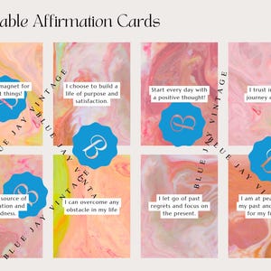 Tarjetas de afirmación imprimibles para el amor propio y la motivación, citas positivas (descarga digital), atención plena y mayor confianza.