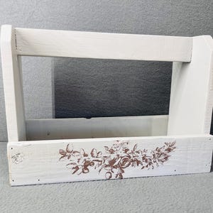Rustic Wood Caddy Organizer – Handmade Vintage Storage Box for Home Decor & Kitchen Utensils Holder