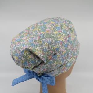 Women's Scrub Hat: Liberty of London fabric, Hyde Floral,  Pixie Style, Handmade Cap