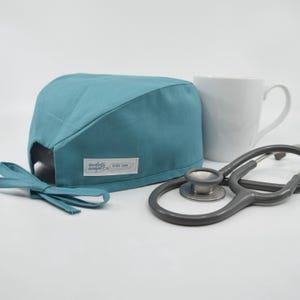 Men&#39;s scrub hat, solid fabric, Riley Teal