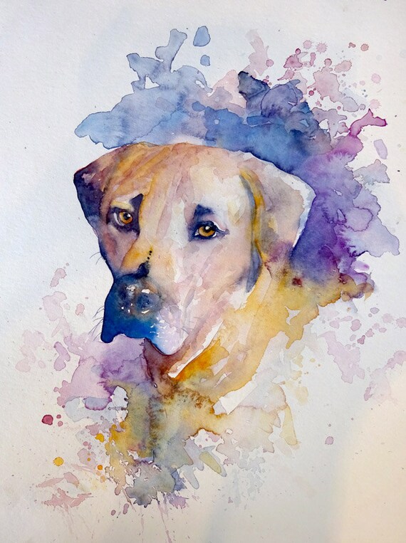 Watercolour Painting Beautiful Dog | Etsy