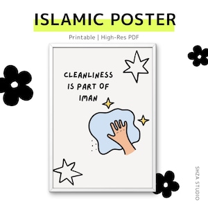 Cleanliness is Part of Iman – Islamic Wall Art for Kids | Printable Poster