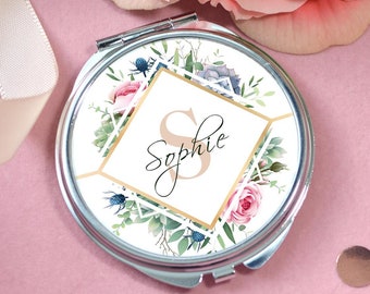 Compact Mirror - Purse Mirror - Pocket Mirror - Travel Mirror Gift For Her - Makeup Mirror - Bridesmaid Gift Personalised Mirror Sister gift