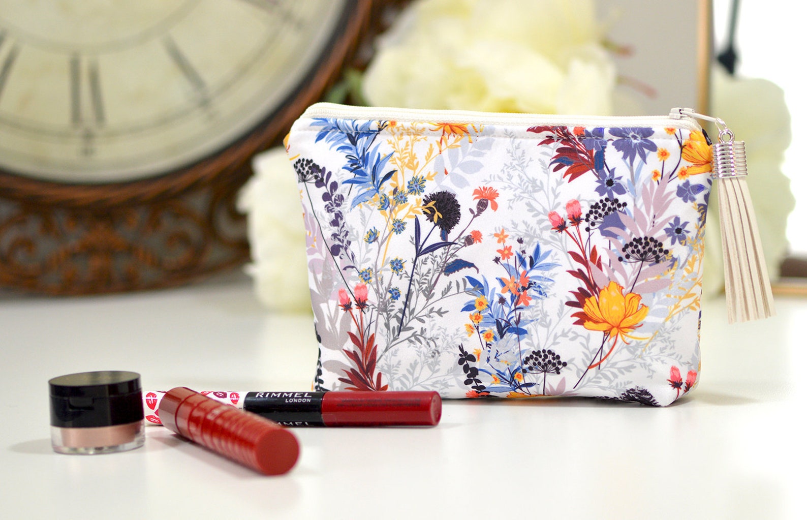Satin makeup bag small bag Womens makeup bag zipper pouch Etsy