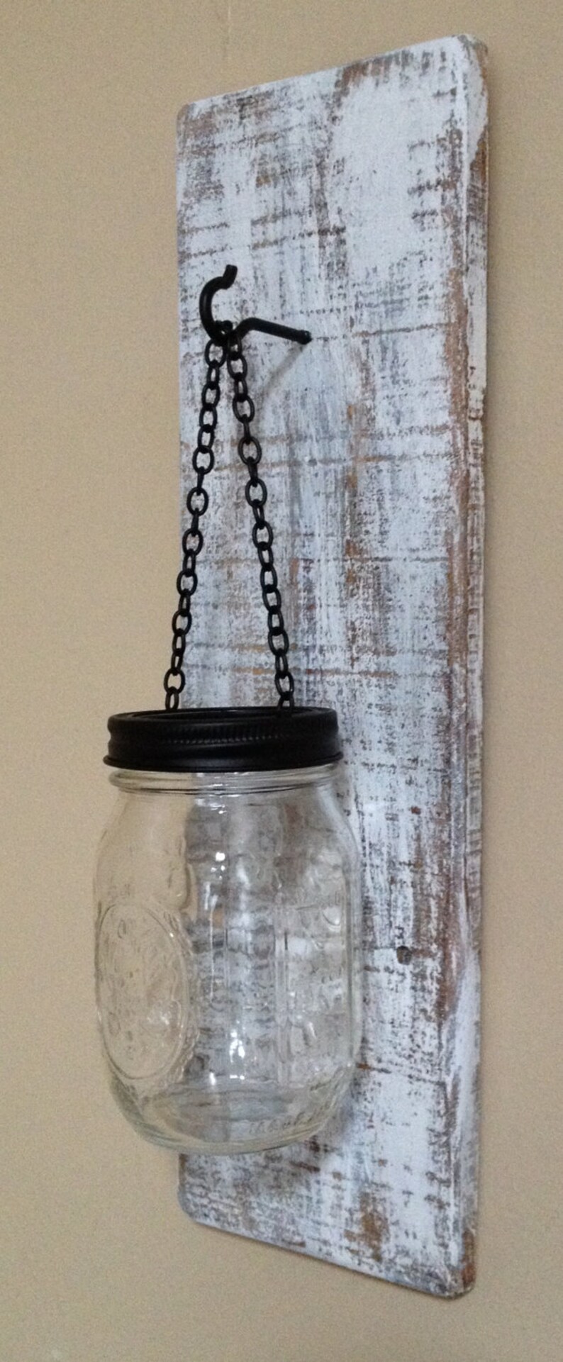Applique Murale En Bois De Palette Avec Mason Jar Lot De 2 Etsy