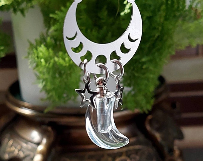 Moon Phases Necklace for Ashes | Moon urn Jewelry | Memorial Ashes Jewellery | Cremation Jewelry for Girls | Keepsake Gifts for Her