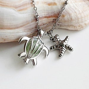 Sterling Silver Turtle Locket, Necklace for Ashes, Cremation Urn Jewelry