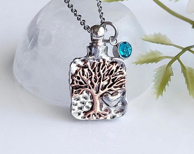 Tree of Life Urn Necklace | Ashes Necklace | Tree of Life Urn Pendant | Cremation Jewelry | Remembrance Urn Jewelry | Ash Holder Jewelry