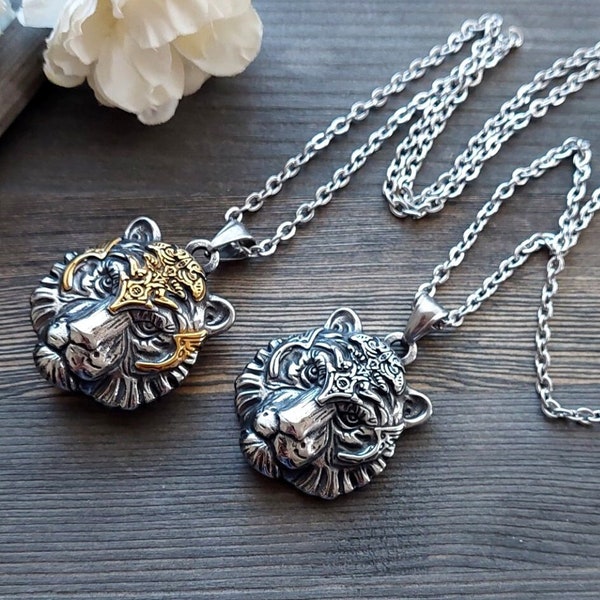 Tiger Locket to Hold a Keepsake, Reliqury,  Cat Urn Necklace, Remembrance Jewelry for Ashes, Hair, Fur | Unique Memorial Gift, Urn Jewelery