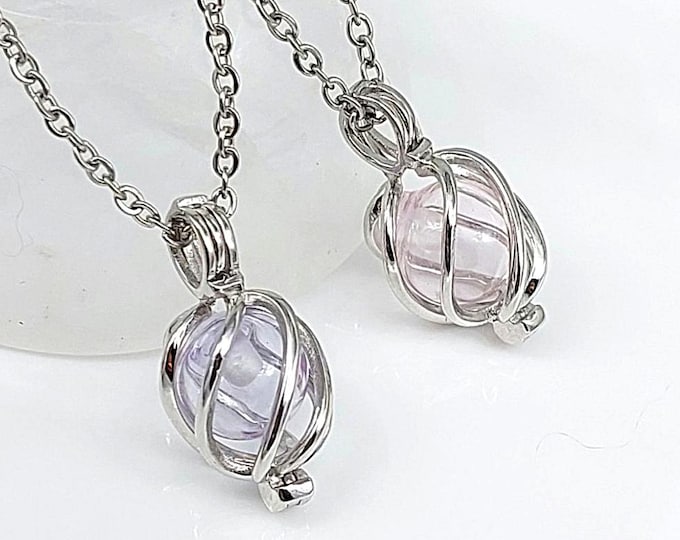 1 Sterling Silver Teardrop Urn Locket, Glass Cremation Ashes Necklace, Memorial Jewelry