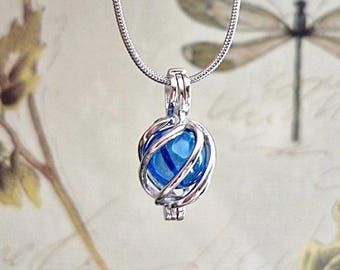 Sterling Silver Glass Locket Urn, Necklace for Ashes, Minimalist Cremation Jewelry, Memorial Gifts