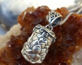 Sterling Silver Lotus Flower Locket Waterlily Lotus Flower Urn Necklace Urn Pendant Urn Jewelry for Ashes Silver Cremation Necklace