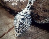 Large Vintage Inspired Sterling Silver Urn Pendant Silver Teardrop Urn Necklace Locket Sterling Silver Cremation Jewelry Prayer Box Urn