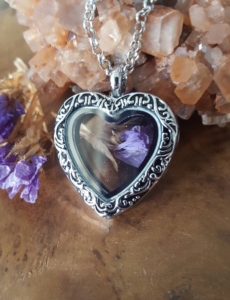 Glass Heart Locket Hair Locket Keepsake Gift for Mom Urn Etsy