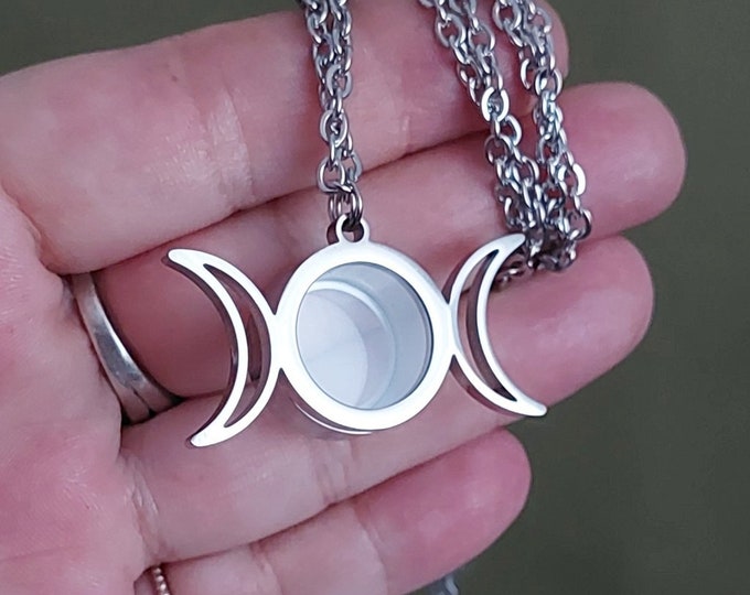Moon Phases Locket Necklace for Any Keepsake | Jewelry for Ashes, Lock of Hair | Memorial Ash Jewelry | Cremation Jewelry | Jewellery Gifts