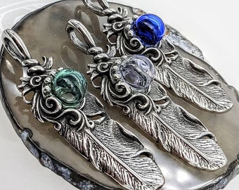 Tribal Feather Urn Necklace for Men or Women | Quality Jewelery for Memorial Ashes | Stainless Steel Cremation Jewelry| Sympathy Gifts