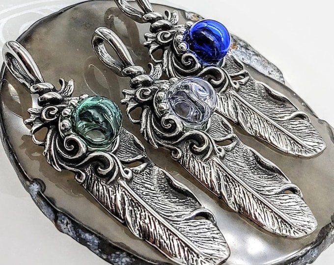 Tribal Feather Urn Necklace for Men or Women | Quality Jewelery for Memorial Ashes | Stainless Steel Cremation Jewelry| Sympathy Gifts