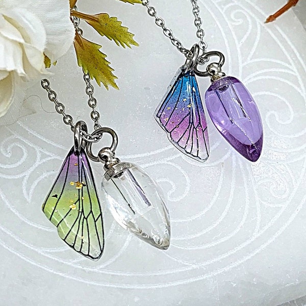 Butterfly Wing Tear Urn Necklace for Cremains | Ash Holder | Urn Pendant | Ashes Necklace | Cremation Ash Necklace | Cremation Urn Jewelry