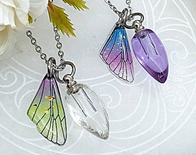 Butterfly Wing Tear Urn Necklace for Cremains | Ash Holder | Urn Pendant | Ashes Necklace | Cremation Ash Necklace | Cremation Urn Jewelry