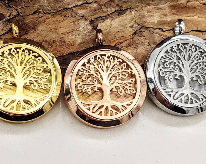 Tree of Life Cremation Jewelry Locket Urn Necklace for Ashes, Lock of Hair | Memorial Locket jewelry for Men or Women | Mom, Dad, Pet Urn
