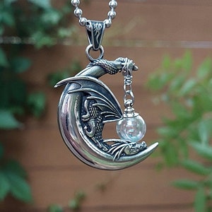 Dragon Urn Necklace | Cremation Jewelry for Ashes | Keepsake Urn Jewellery for Men | Ashes Jewelry | Funeral Gift | Car Mirror Charm