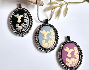Hummingbird Cremation Urn Necklace |Keepsake Pendant for Ash Cremains | Memorial Ashes Keepsake